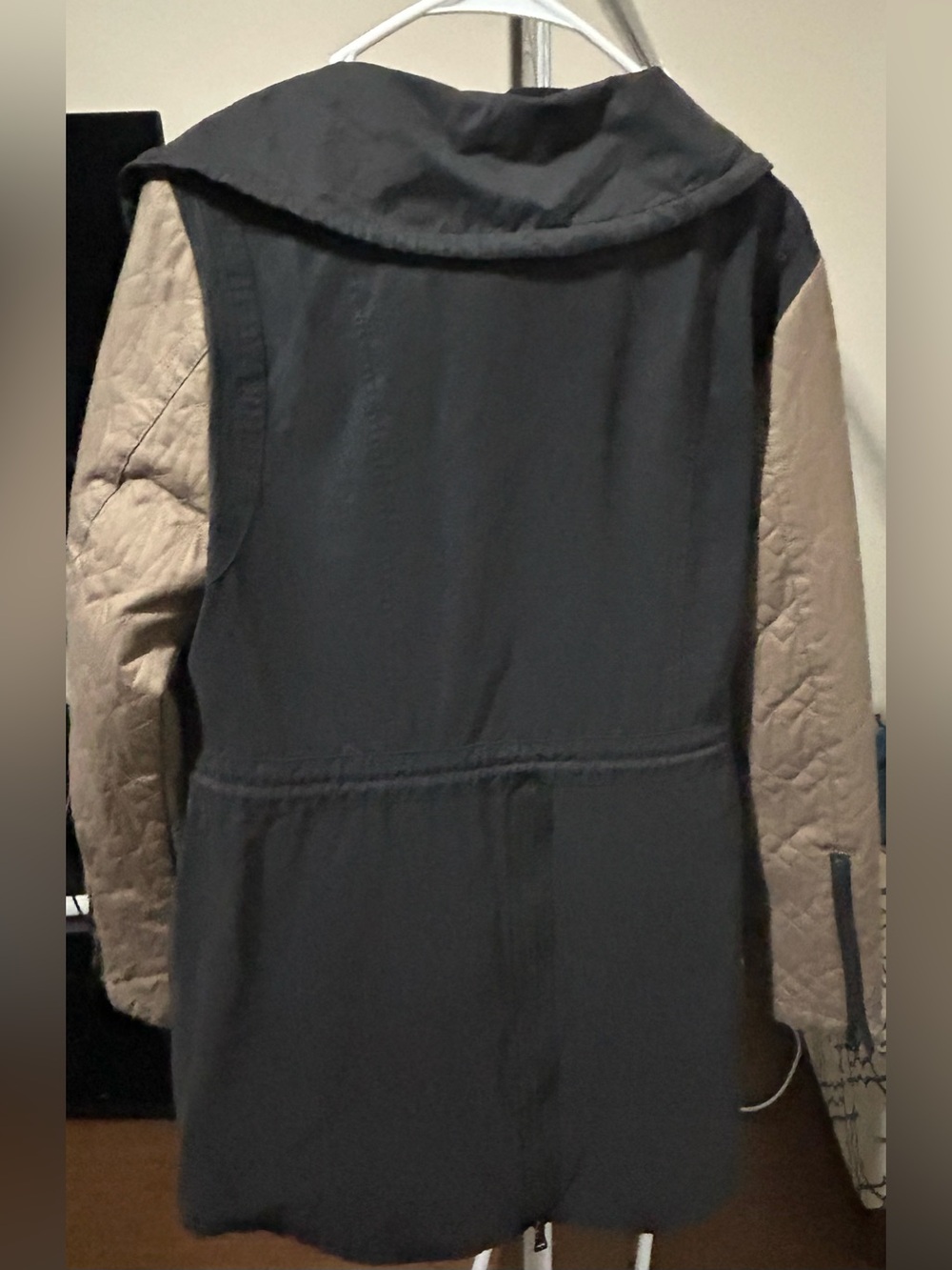 Sam Edelman Black Coat with Taupe Accents - Picture 2 of 3